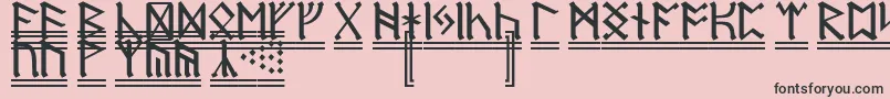 Police DwarfRunes2 – polices noires sur fond rose