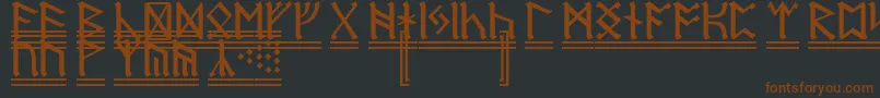 DwarfRunes2-fontti – ruskeat fontit mustalla taustalla