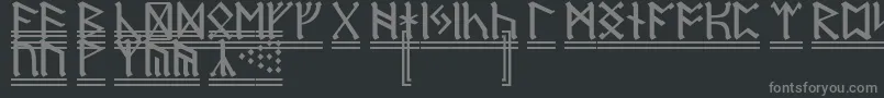フォントDwarfRunes2 – 黒い背景に灰色の文字