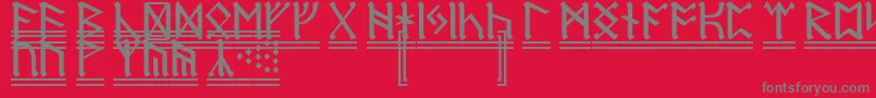 DwarfRunes2-Schriftart – Graue Schriften auf rotem Hintergrund