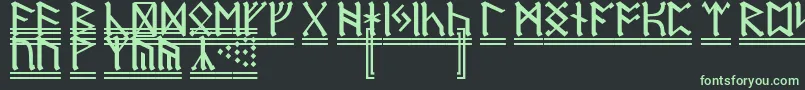 Czcionka DwarfRunes2 – zielone czcionki na czarnym tle