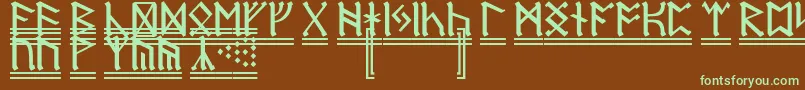 Шрифт DwarfRunes2 – зелёные шрифты на коричневом фоне
