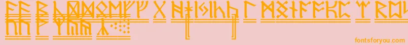 DwarfRunes2 Font – Orange Fonts on Pink Background
