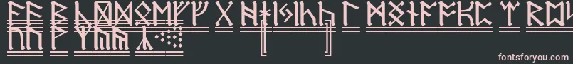 フォントDwarfRunes2 – 黒い背景にピンクのフォント