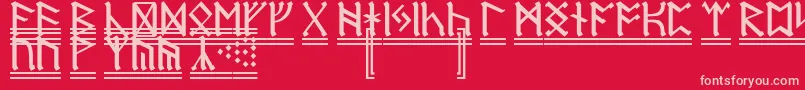 DwarfRunes2 Font – Pink Fonts on Red Background