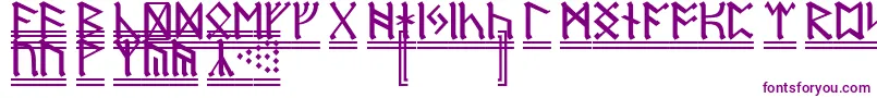 Czcionka DwarfRunes2 – fioletowe czcionki na białym tle