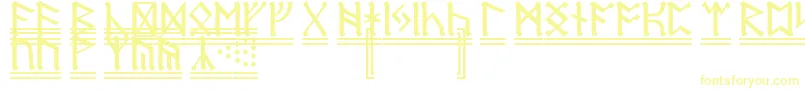 Czcionka DwarfRunes2 – żółte czcionki na białym tle