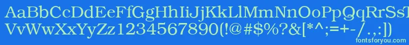 BookPsRegular Font – Green Fonts on Blue Background