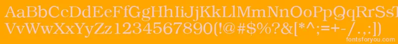 フォントBookPsRegular – オレンジの背景にピンクのフォント