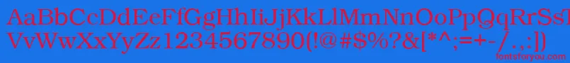 BookPsRegular Font – Red Fonts on Blue Background