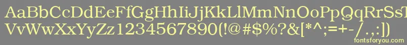 BookPsRegular-Schriftart – Gelbe Schriften auf grauem Hintergrund