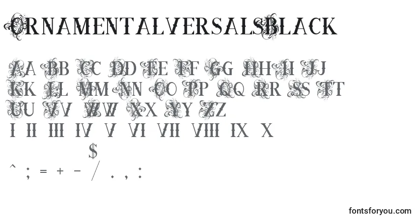 OrnamentalversalsBlack-fontti – aakkoset, numerot, erikoismerkit
