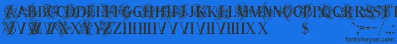 OrnamentalversalsBlack Font – Black Fonts on Blue Background