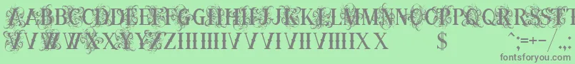 OrnamentalversalsBlack Font – Gray Fonts on Green Background