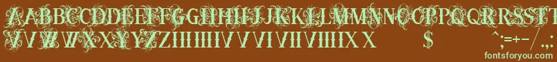 OrnamentalversalsBlack Font – Green Fonts on Brown Background