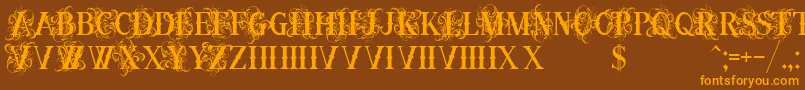 OrnamentalversalsBlack Font – Orange Fonts on Brown Background