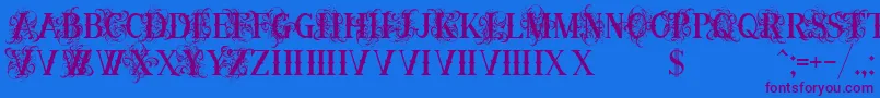 OrnamentalversalsBlack Font – Purple Fonts on Blue Background