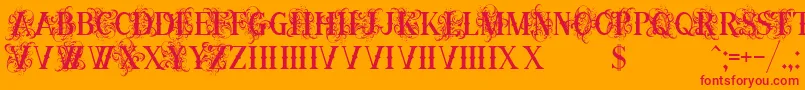 OrnamentalversalsBlack Font – Red Fonts on Orange Background