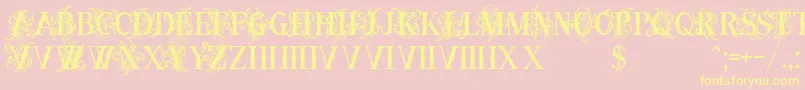 OrnamentalversalsBlack Font – Yellow Fonts on Pink Background