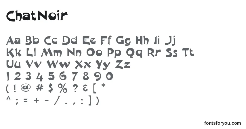Schriftart ChatNoir – Alphabet, Zahlen, spezielle Symbole