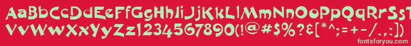 ChatNoir Font – Green Fonts on Red Background