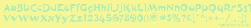 ChatNoir Font – Green Fonts on Yellow Background