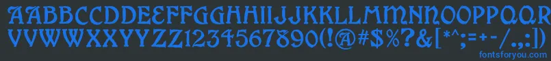 Grange Font – Blue Fonts on Black Background