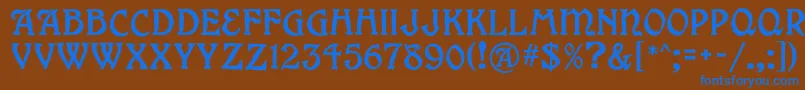 Grangeフォントについての詳細 フォントGrange – 茶色の背景に青い文字