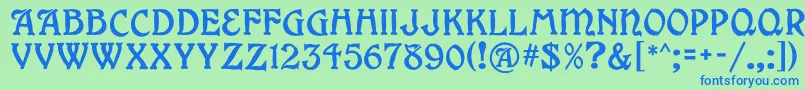 Grange Font – Blue Fonts on Green Background