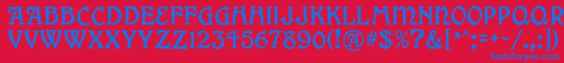 Grange Font – Blue Fonts on Red Background