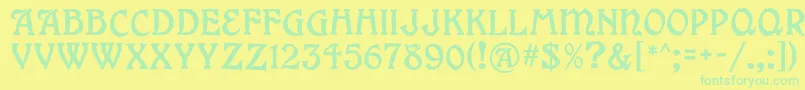 Grange Font – Green Fonts on Yellow Background