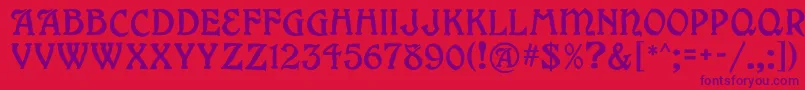 Grange Font – Purple Fonts on Red Background