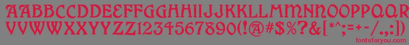 Grange Font – Red Fonts on Gray Background