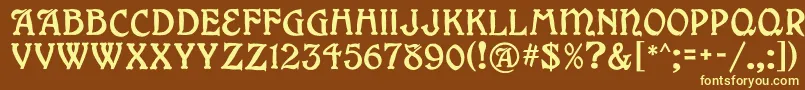 Grange Font – Yellow Fonts on Brown Background