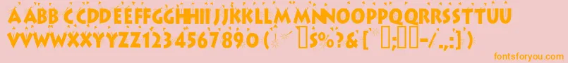 Apollo13condensed Font – Orange Fonts on Pink Background