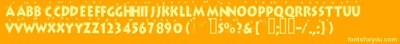 Apollo13condensed-Schriftart – Gelbe Schriften auf orangefarbenem Hintergrund