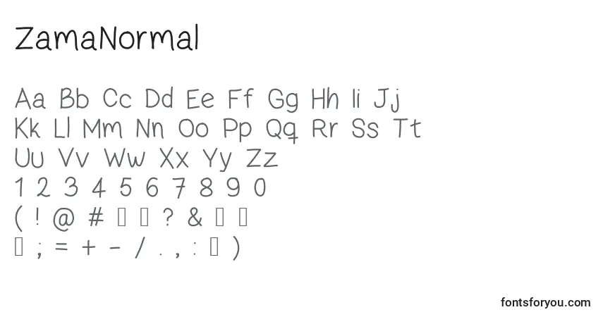 ZamaNormal-fontti – aakkoset, numerot, erikoismerkit