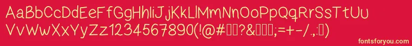 ZamaNormal Font – Yellow Fonts on Red Background