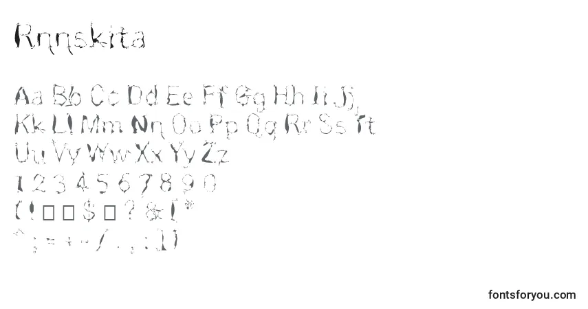 Шрифт Rnnskita – алфавит, цифры, специальные символы