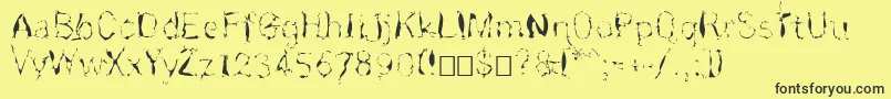 Шрифт Rnnskita – чёрные шрифты на жёлтом фоне