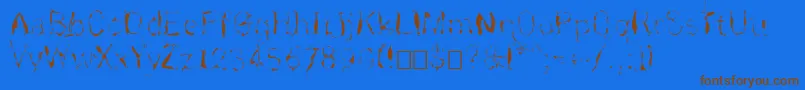 Rnnskita Font – Brown Fonts on Blue Background