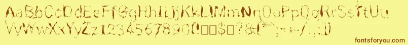 Rnnskita-fontti – ruskeat fontit keltaisella taustalla