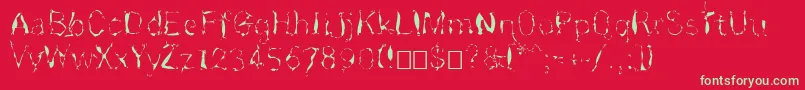 フォントRnnskita – 赤い背景に緑の文字