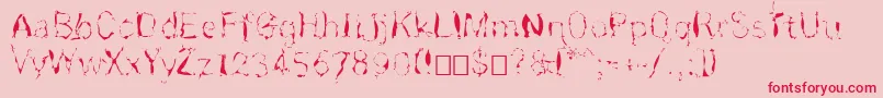 フォントRnnskita – ピンクの背景に赤い文字