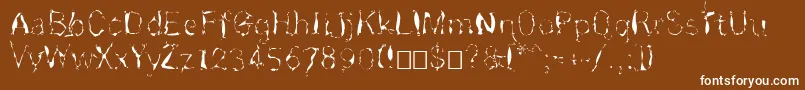 Rnnskita-fontti – valkoiset fontit ruskealla taustalla