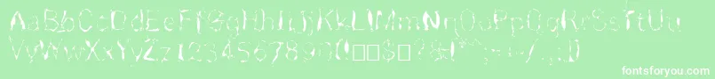 Rnnskita Font – White Fonts on Green Background