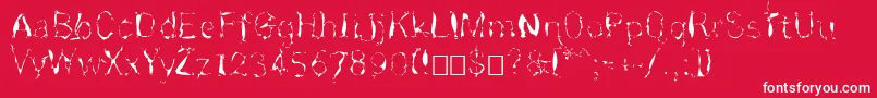 Rnnskita Font – White Fonts on Red Background
