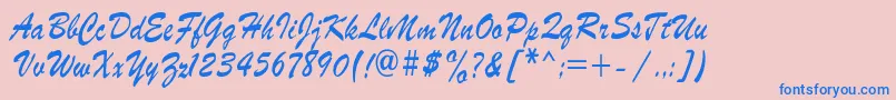 RoscherkdlRegular Font – Blue Fonts on Pink Background
