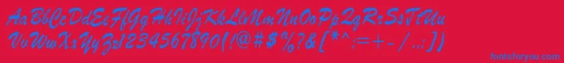 RoscherkdlRegular Font – Blue Fonts on Red Background