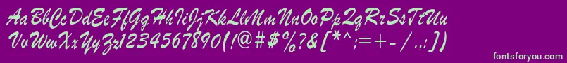 RoscherkdlRegular Font – Green Fonts on Purple Background